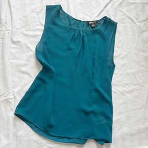 DKNY Turquoise Sleeveless Blouse